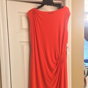 LAUREN by RL* stretch knit dress w/rouching*NWT*